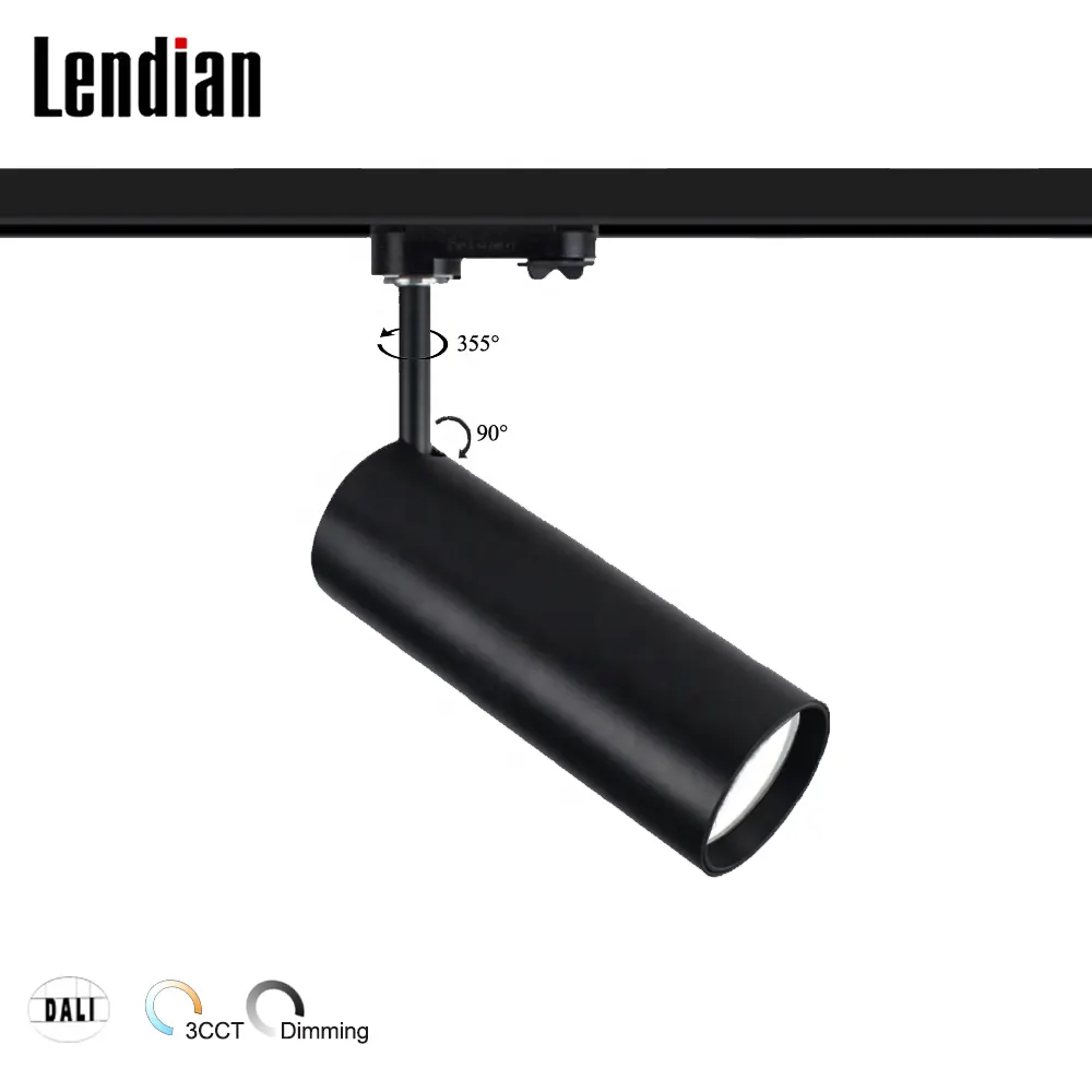 Adjustable Dimmable DALI LED Track Spotlight 10-30W 2700-6000K