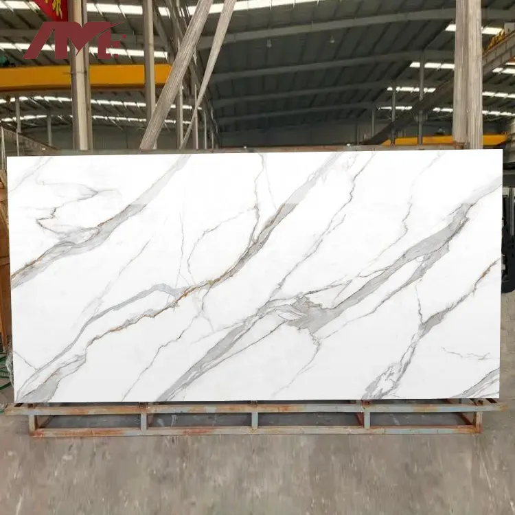 Marble-Look White Porcelain Wall And Floor Tile 1600x3200mm