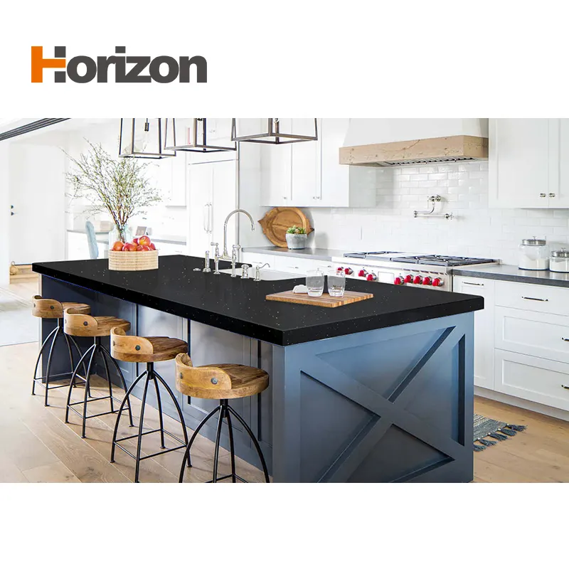 Black Engineered Quartz Slab 3200x1600mm