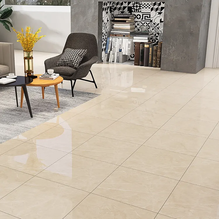Marble-Look Polished Porcelain Floor Tile 600x600mm