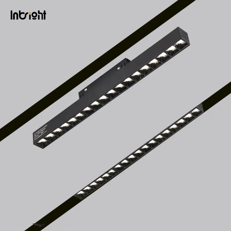 Anti-Glare Dimmable DALI Magnetic Track Linear LED Grille Light 10-20W 48V product sample