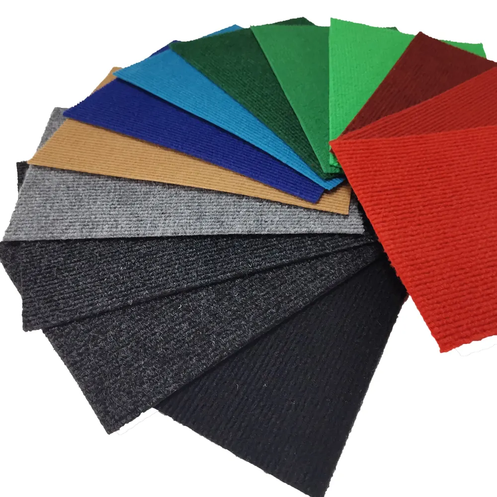 Nonwoven Needle-Punched Ribbed Red Exhibition And Event Carpet