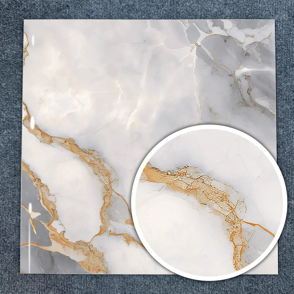 Stone-Look Gold Porcelain Wall Tile 600x600mm