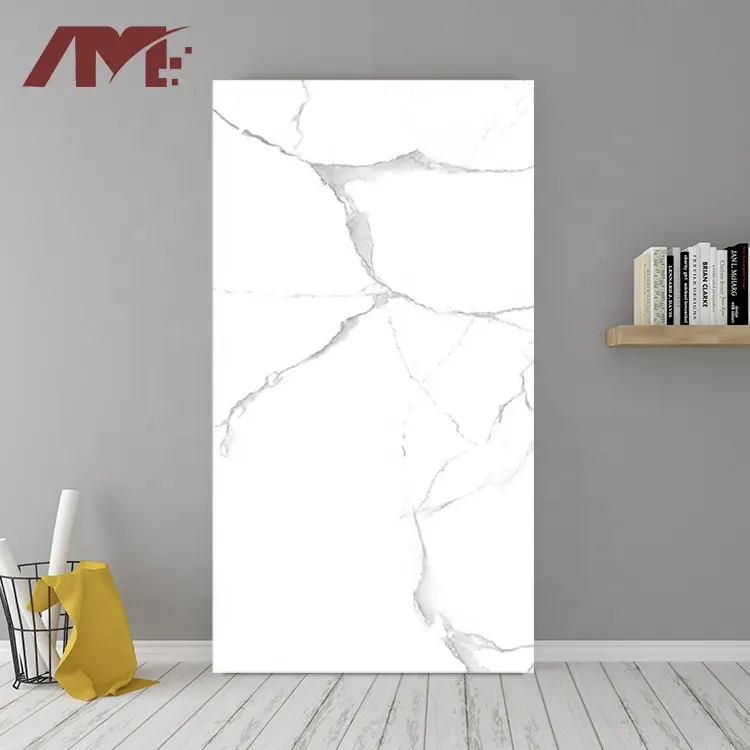 Marble-Look White Polished Porcelain Wall Tile 300x600mm