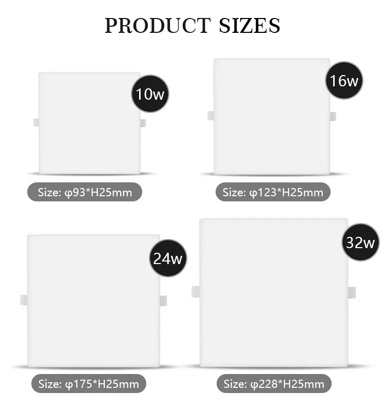 24W Slim Surface-Mounted LED Panel Light CCT Adjustable