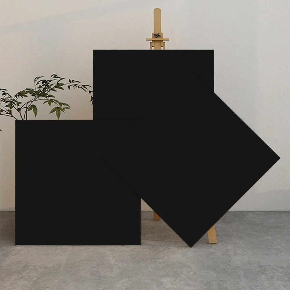 Non-Slip Stone-Look Black Glazed Porcelain Outdoor Tile 600x600mm