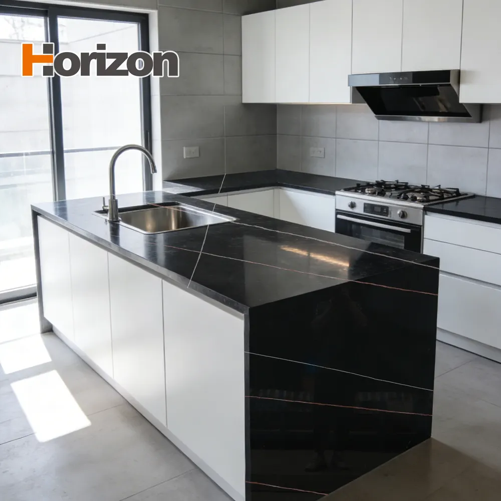Black Sintered Stone Slab 1600x3200mm 2.5mm Thick