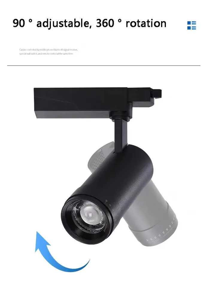 Adjustable Zoomable Aluminum Magnetic LED Track Spotlight