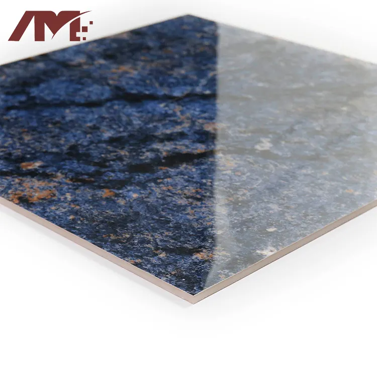 Marble-Look Blue Polished Porcelain Wall And Floor Tile 600x600mm/800x800mm/24x24