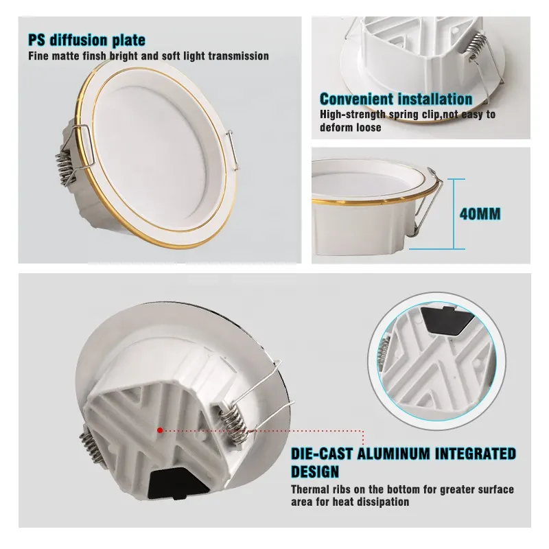 Dimmable Recessed Round LED Downlight 5/8W 6in
