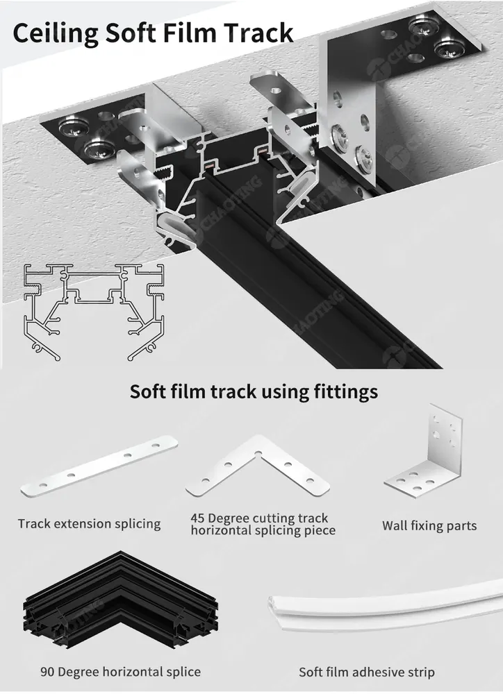 Adjustable Slim Surface-Mounted Magnetic COB LED Track Spotlight 48V