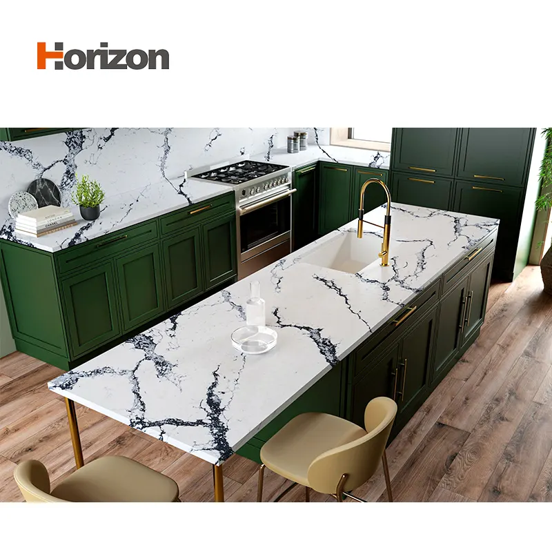 Calacatta White Engineered Quartz Slab 3200x1600mm