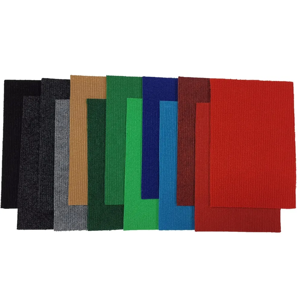Ribbed Red Polyester Exhibition And Event Carpet