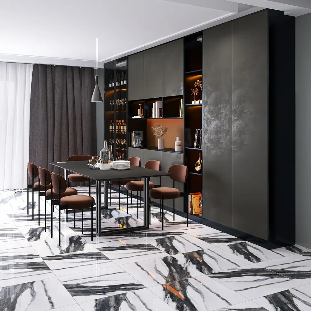 Marble-Look White Porcelain Floor Tile 600x600mm
