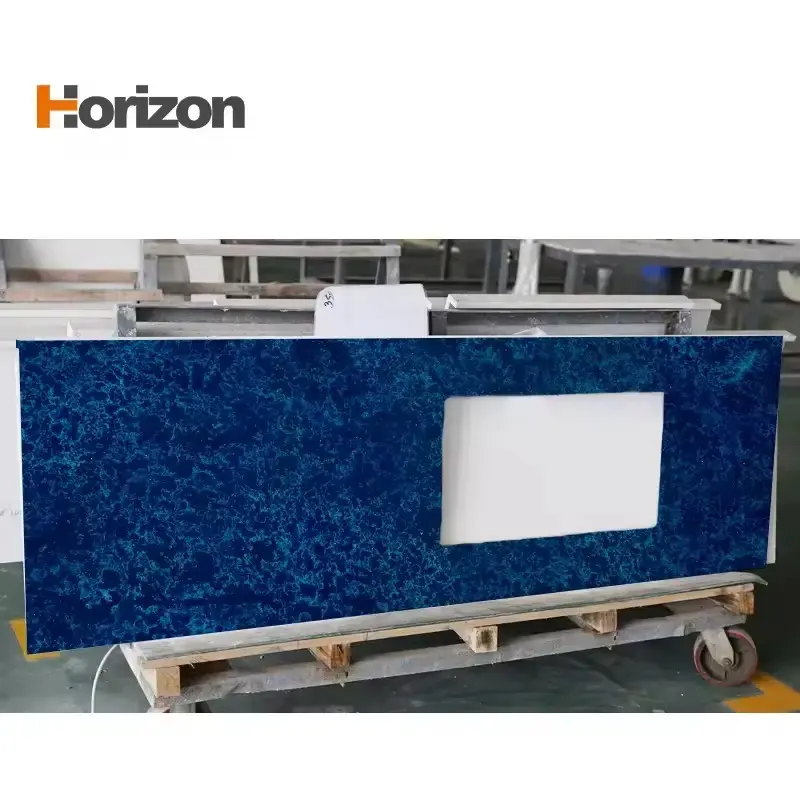 Blue Engineered Quartz Slab 3200x1600mm