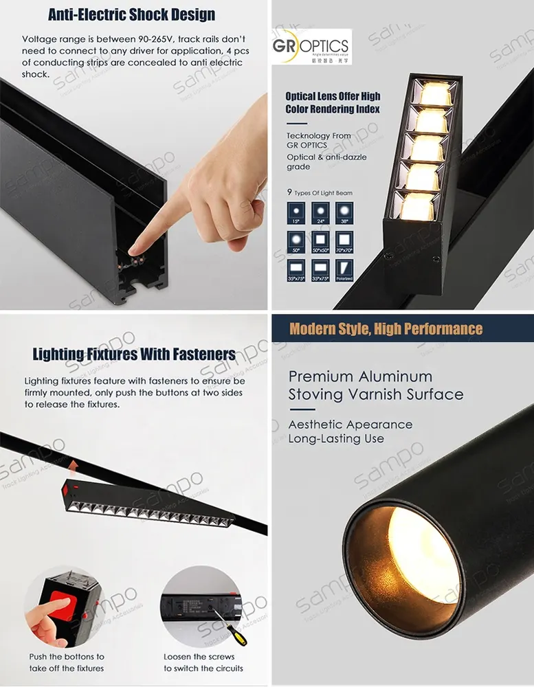 Dimmable Recessed Aluminum Magnetic LED Track Spotlight 20/30W