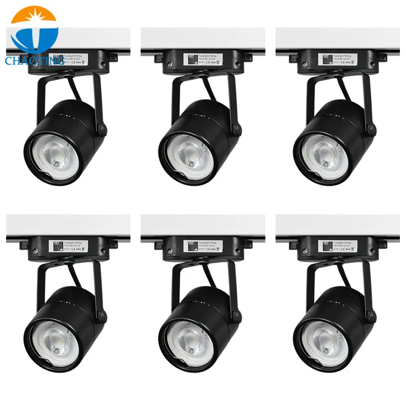 Adjustable Aluminum Track Spotlight Housing Black/White GU10/MR16