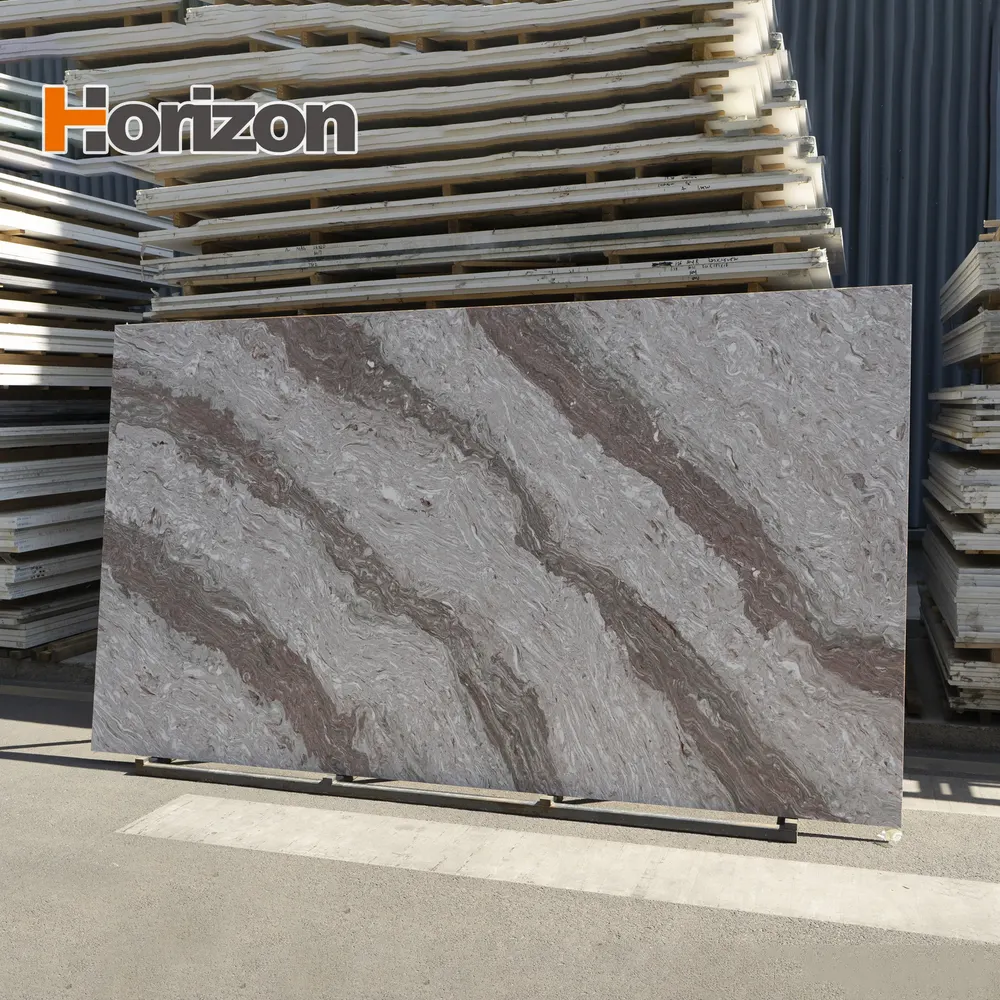 Light Gray Engineered Quartz Slab 3200x1600mm