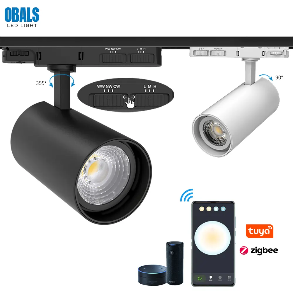 Anti-Glare Adjustable Zoomable LED Track Spotlight 20-40W 3CCT Selectable
