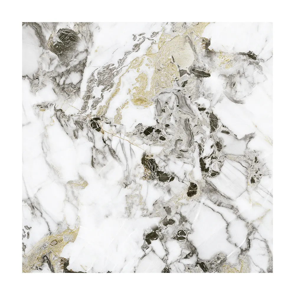 Stone-Look Gold Glazed Porcelain Floor Tile 600x600mm