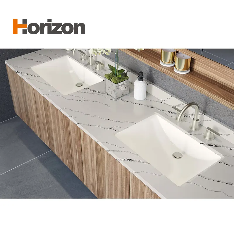 White Engineered Quartz Slab For Countertops