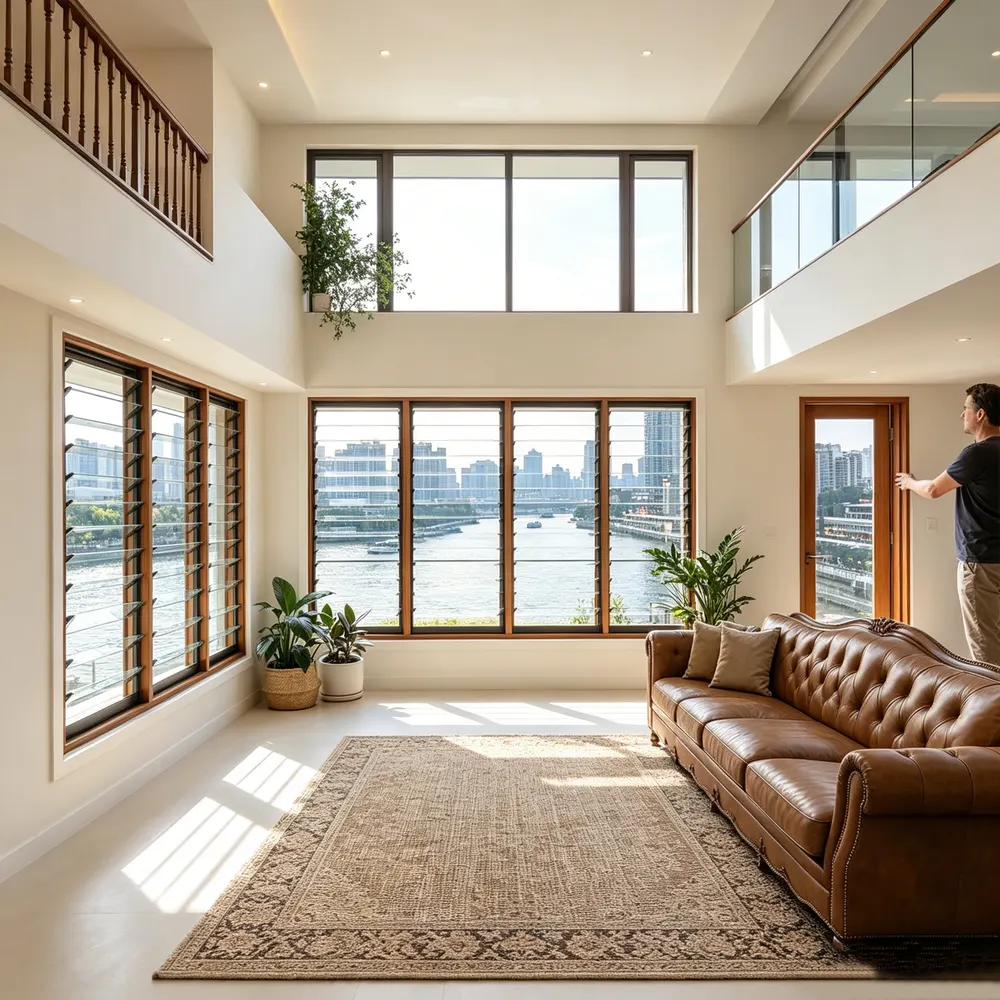 Aluminum Window 5+12A+5mm With Double Tempered Glazing