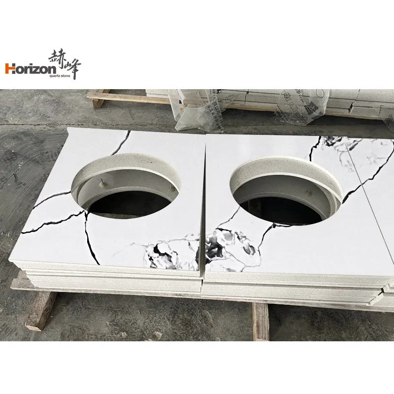 Calacatta White Engineered Quartz Slab 3200x1600mm