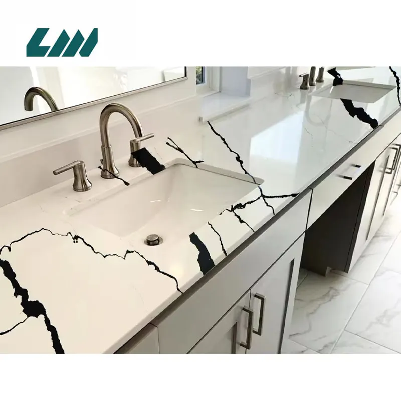 Silica-Free Marble-Look Engineered Quartz Slab 3200x1600mm