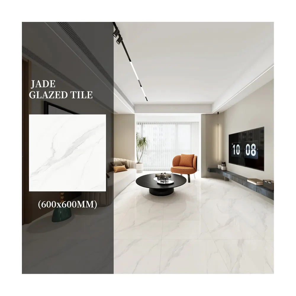 Stone-Look Polished Porcelain Floor Tile 600x600mm