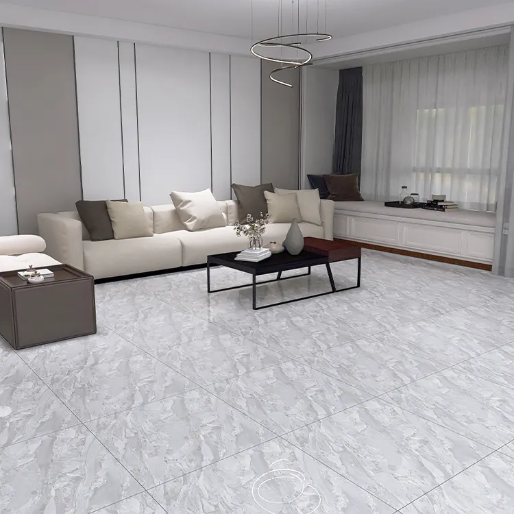 Marble-Look Polished Porcelain Wall And Floor Tile 600x600mm