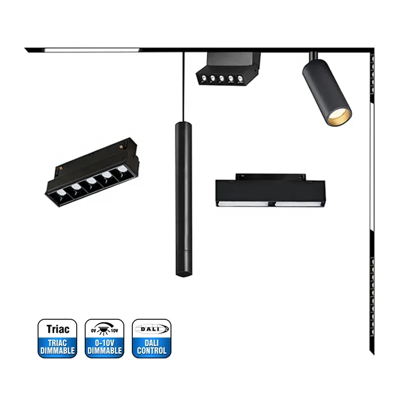 Slim Dimmable Aluminum Magnetic LED Track Spotlight 12-48W 48V product sample