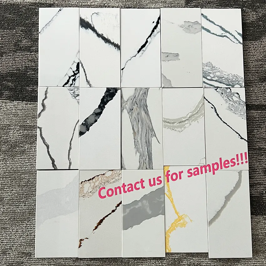 Calacatta White Engineered Quartz Slab 3200x1600mm