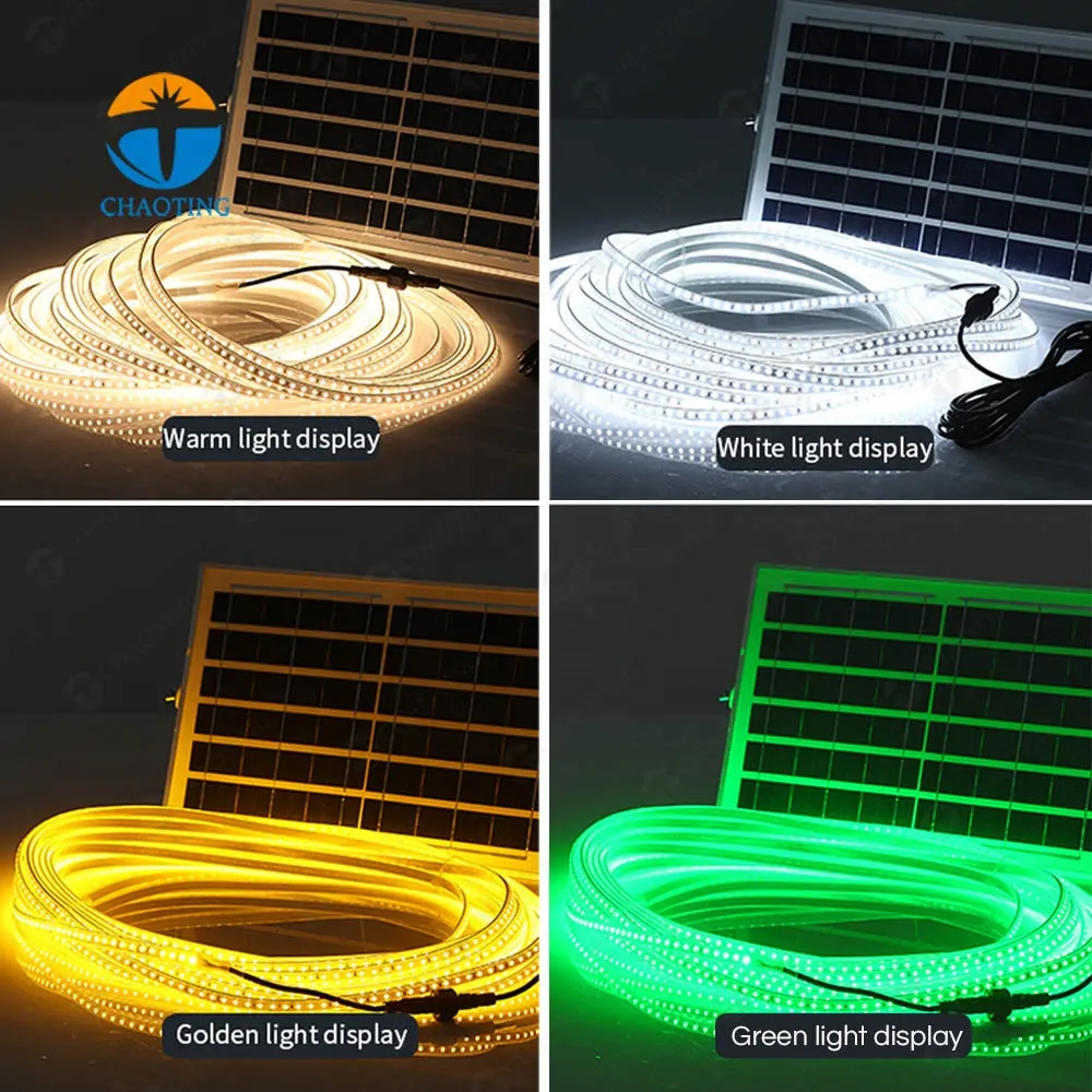 Solar Cuttable LED Strip Light 10/20m IP65 for Outdoor Use