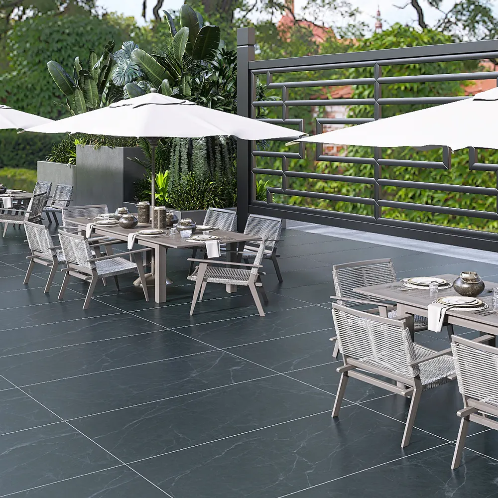 Non-Slip Stone-Look Porcelain Swimming Pool Tile 600x1200mm