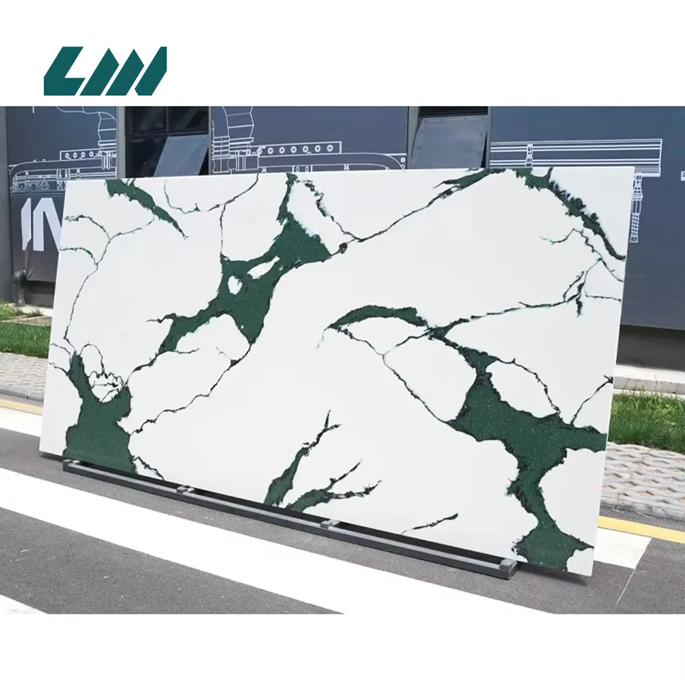 Marble-Look Engineered Quartz Slab 3200x1600mm