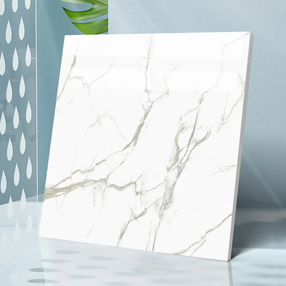Stone-Look Polished Porcelain Floor Tile 600x600mm