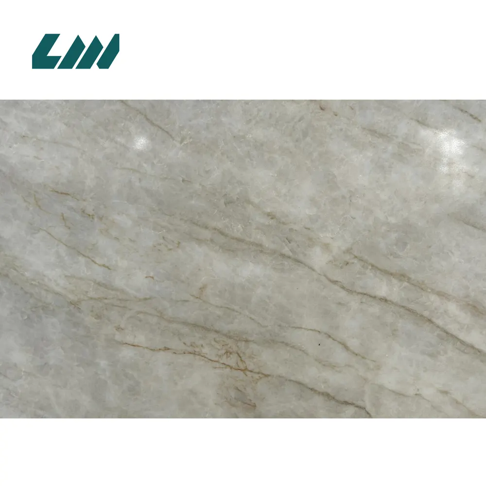 3D-Printed Beige/Gray/White Engineered Quartz Slab 3200x1600mm