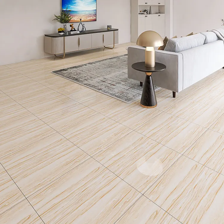 Wood-Look Polished Porcelain Floor Tile 600x600mm