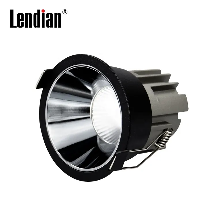 Anti-Glare Round Aluminum COB LED Downlight Black/White 6W