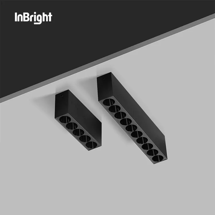 Surface-Mounted Aluminum Linear LED Light Fixture Black 4-30W