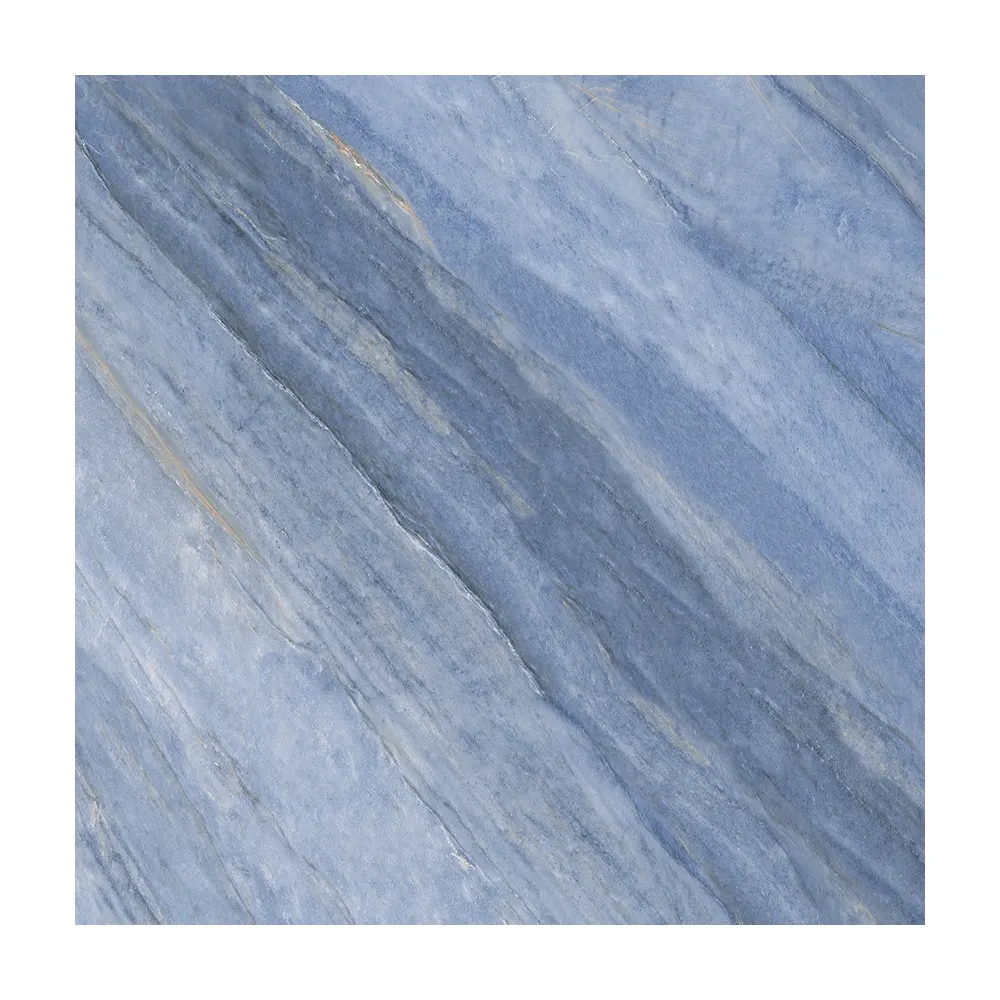 Marble-Look Blue Porcelain Floor Tile 600x600mm