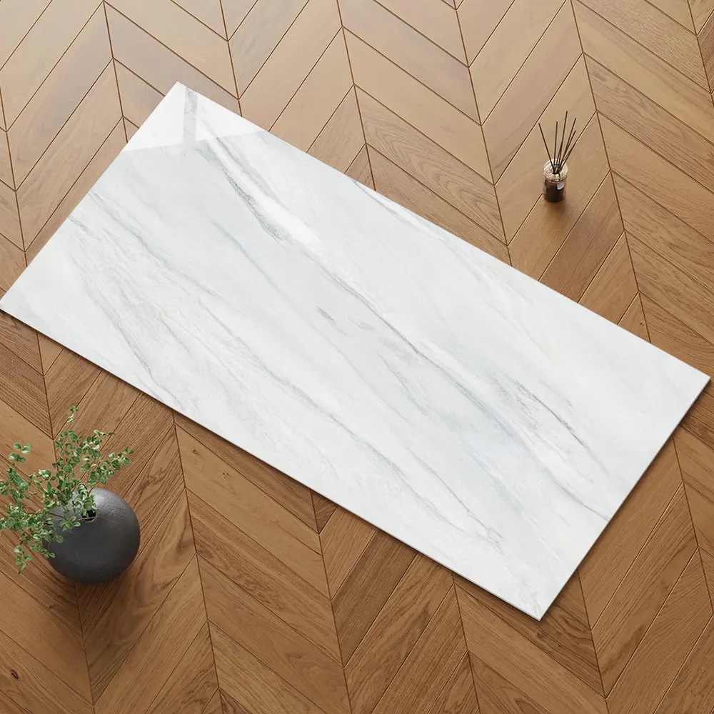 Marble-Look Polished Porcelain Floor Tile 750x1500mm