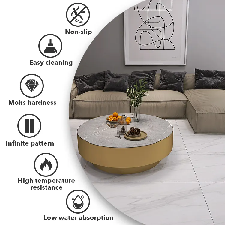 Marble-Look Polished Porcelain Wall And Floor Tile 600x1200x10mm