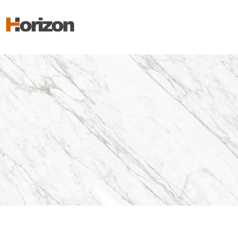 Marble-Look White Glossy Sintered Stone Slab 3200x1600mm