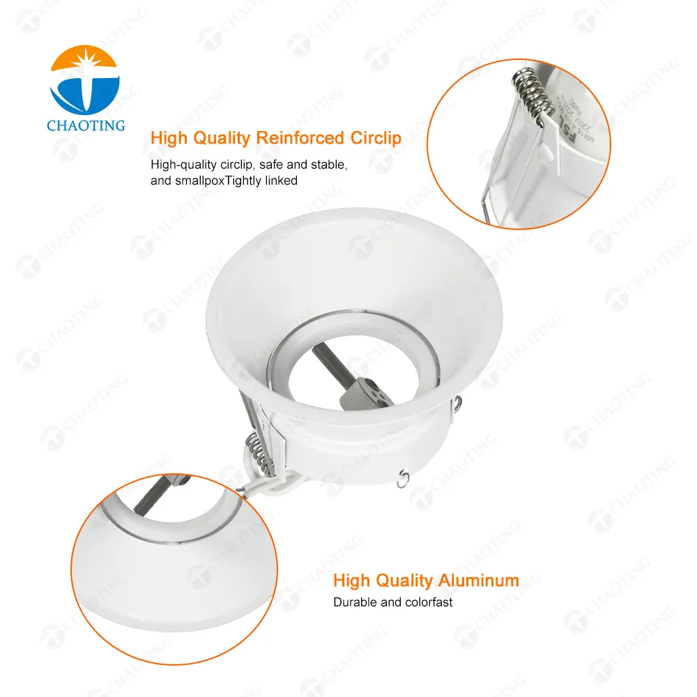 Recessed Round Aluminum Downlight Housing Black/White