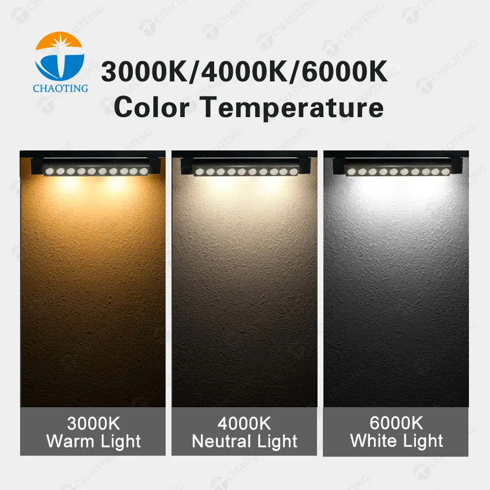 Rotatable Aluminum COB LED Track Grille Spotlight 10-30W For 2-Wire Track