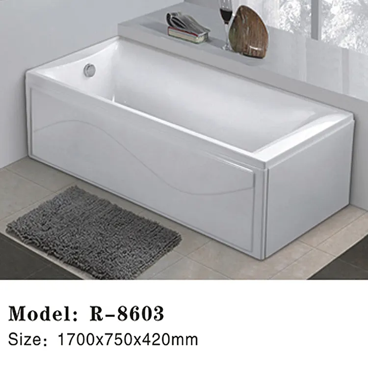 Acrylic Rectangular Whirlpool Massage Bathtub 1.5m