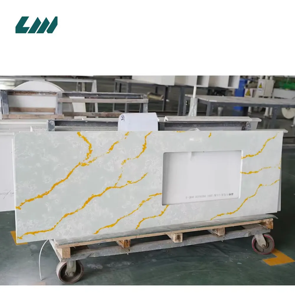 Calacatta White Engineered Quartz Slab 3200x1600mm