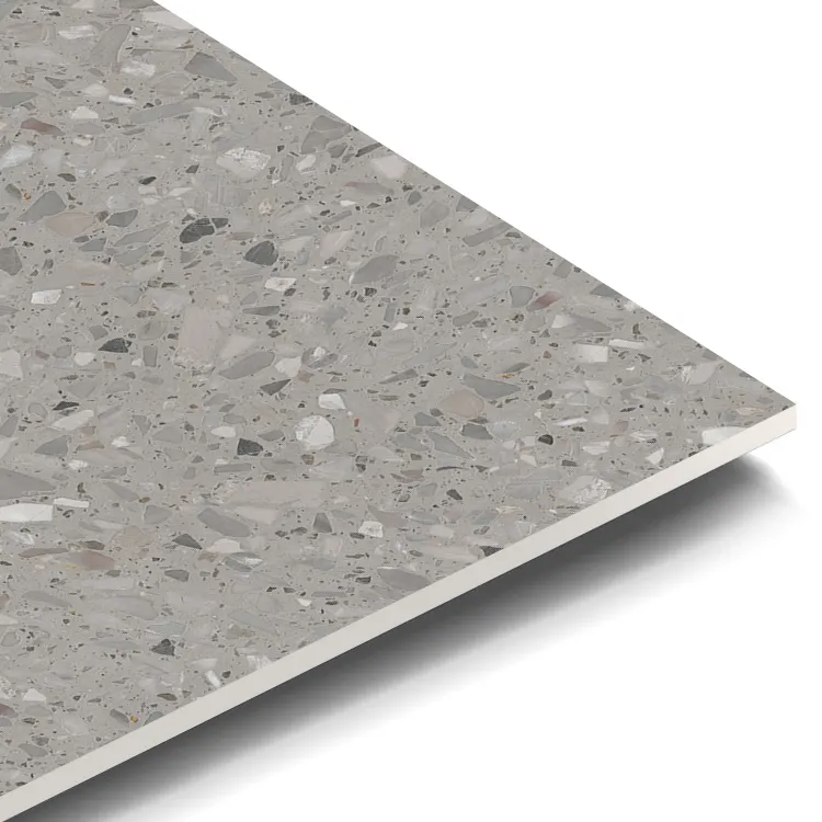Terrazzo-Look Gray Porcelain Wall And Floor Tile 600x600mm