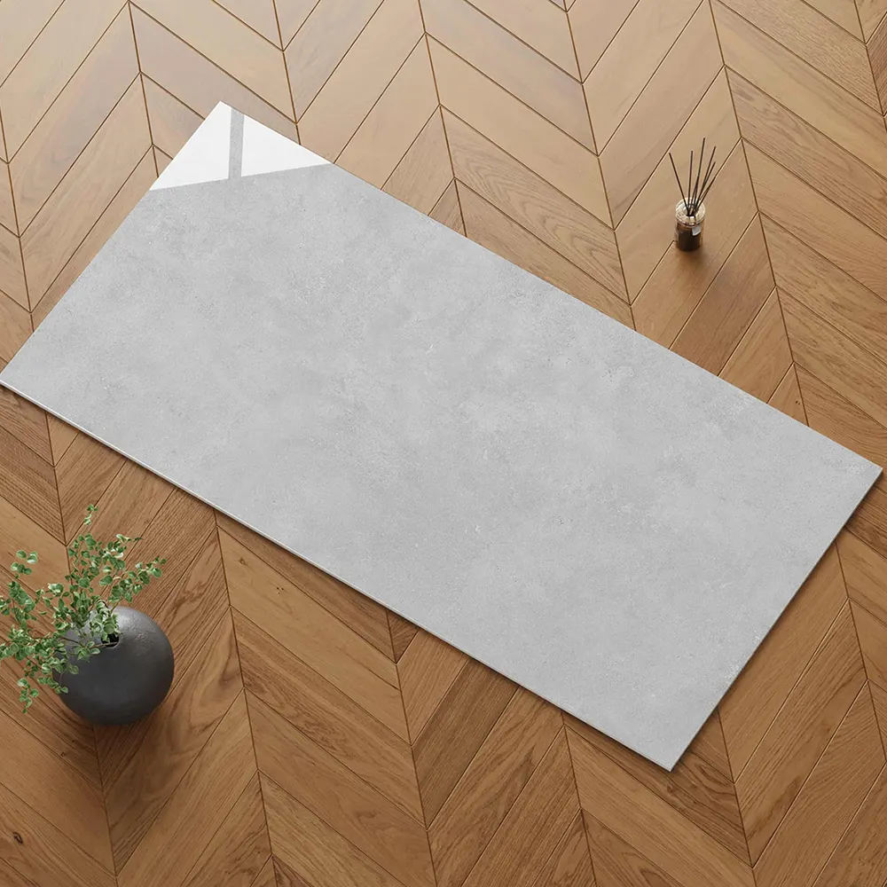 Non-Slip Marble-Look Polished Porcelain Floor Tile 750x1500mm